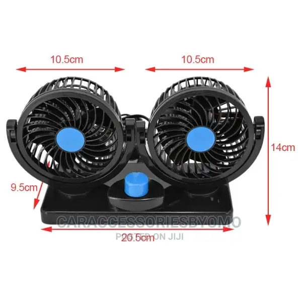 Usb Double Headed Vehicle Car Fan Hx-T303 Usb Charger 12v
