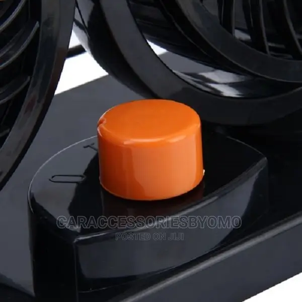 24v Double Headed Car Fan With Cigarette Lighter Charger