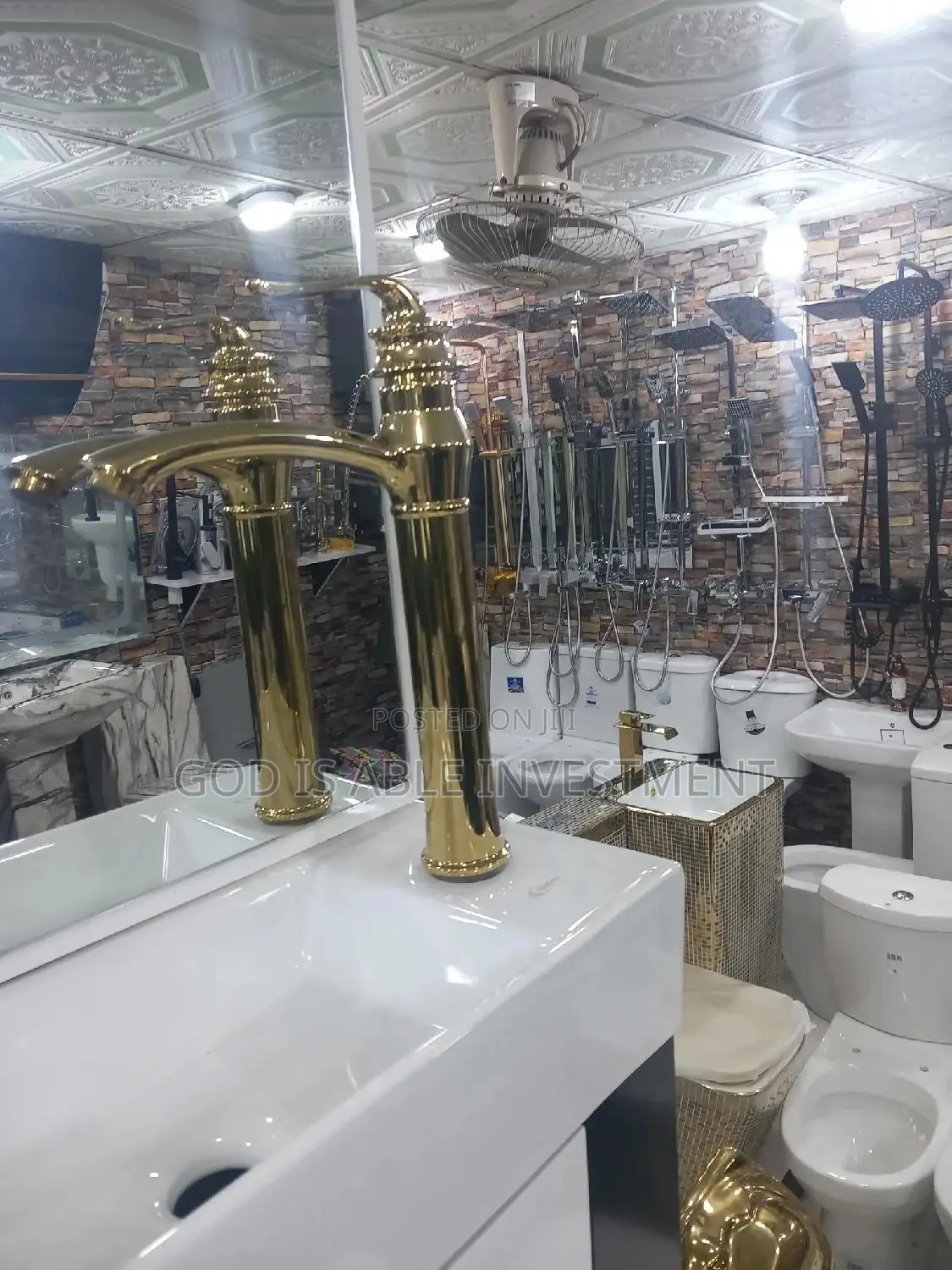 Gold Long Neck Mixer Tap