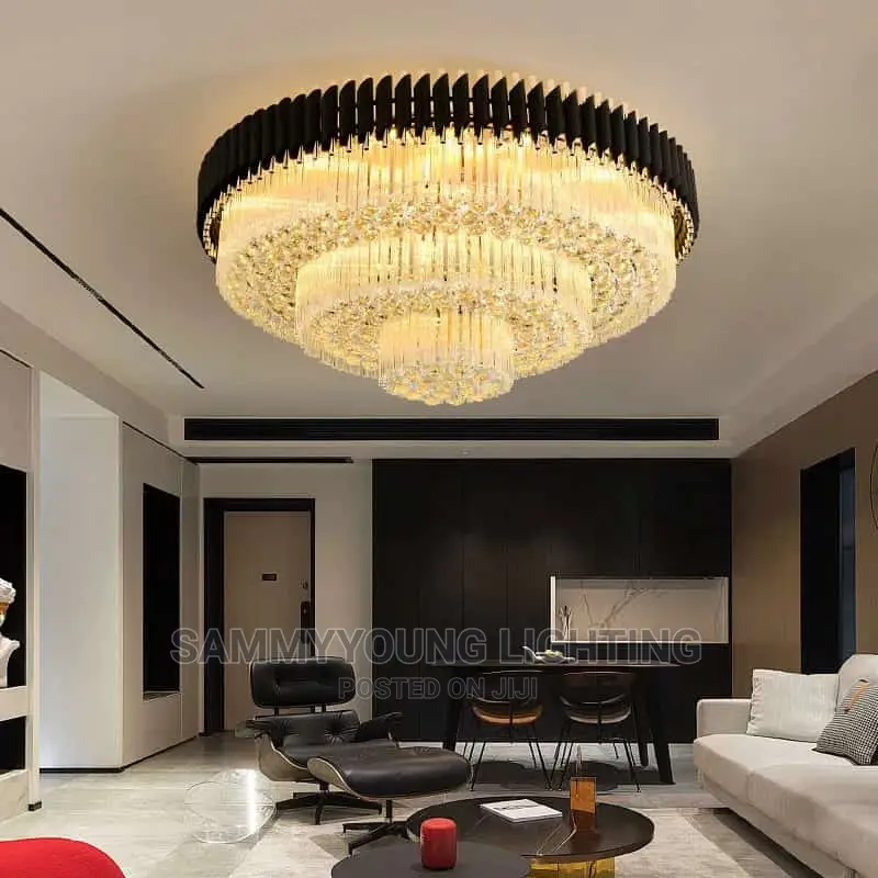 Luxury Quality Modern Crystal Gold Mounted Chandelier Light