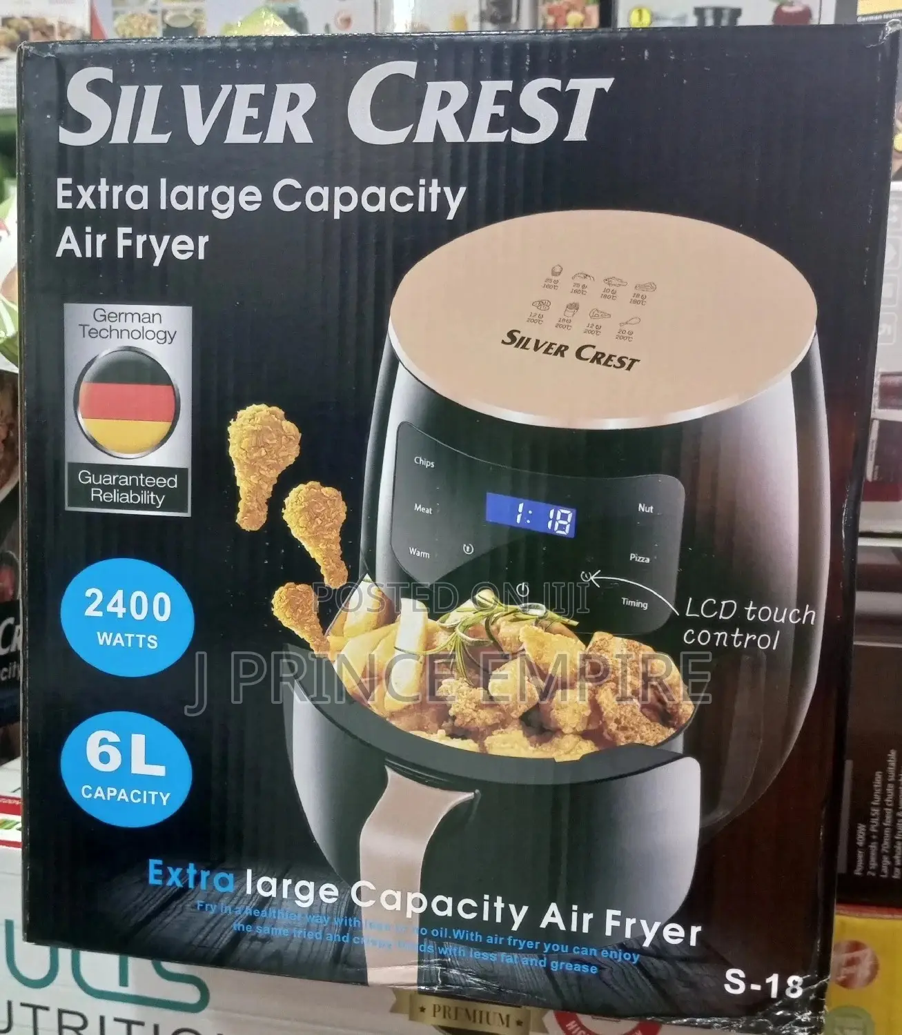 Extra Large Capacity Air Fryer Silver Crest 6l 2400watts