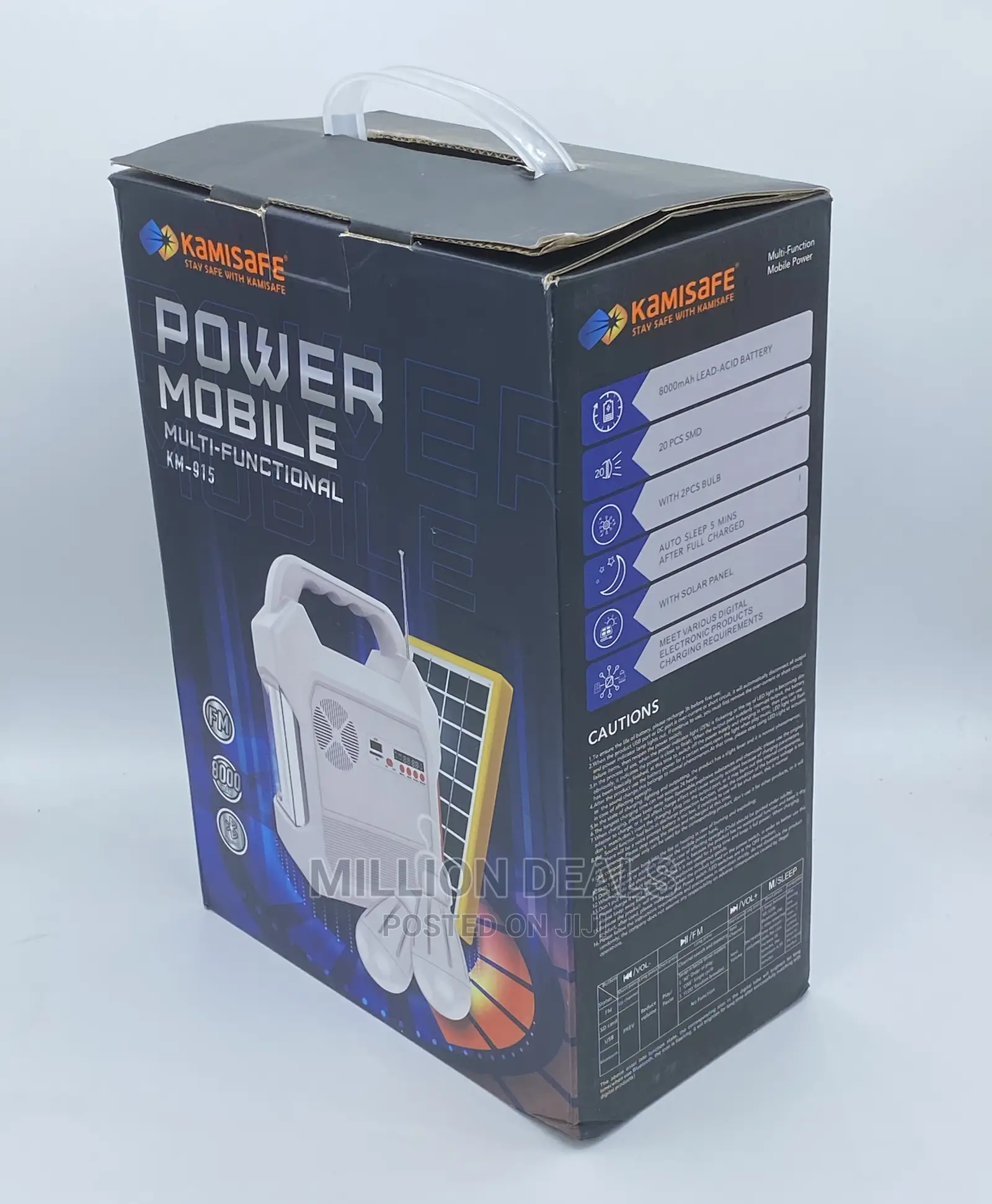 Portable Mobile Solar System With FM Radio, 2 Bulbs N Usb
