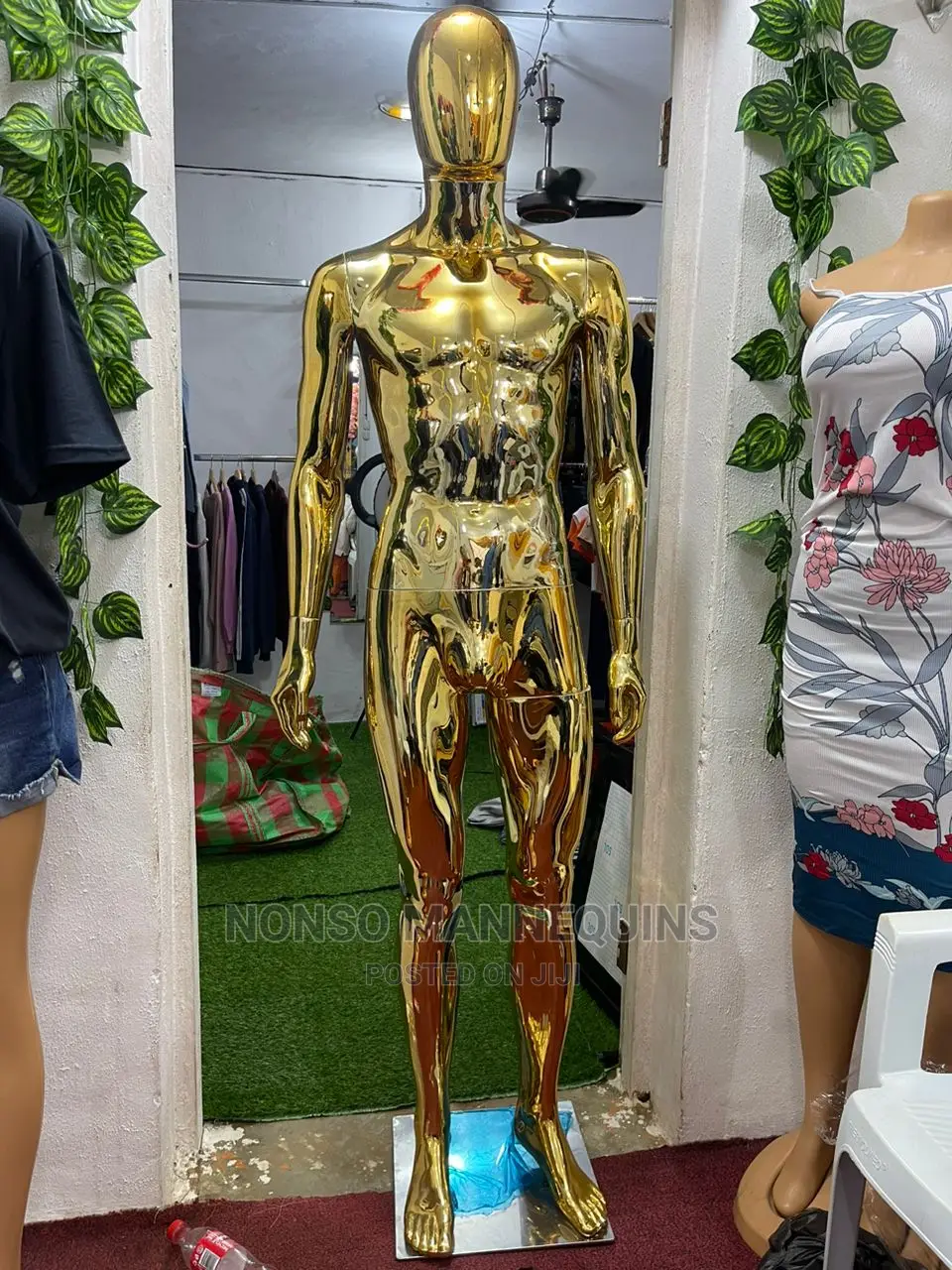Brand New Gold Chrome Male Faceless Full Body Male Dummy