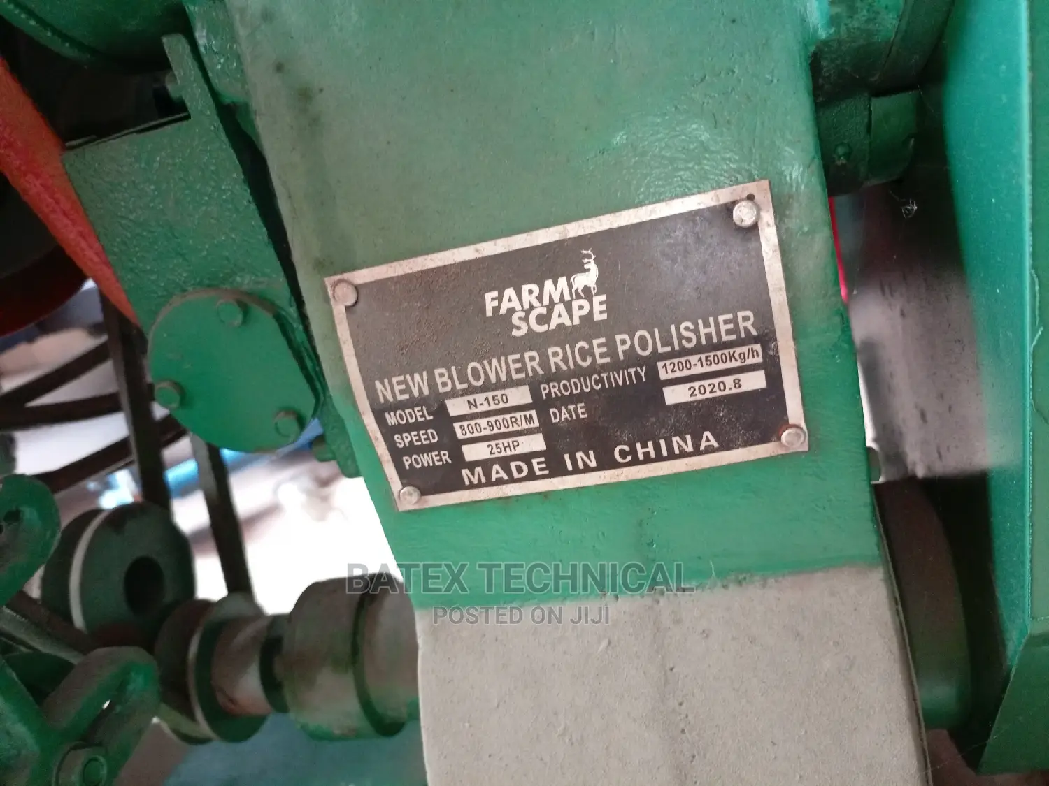 Rice Polisher 1500kg /H 1.5 Tons Power 25hp