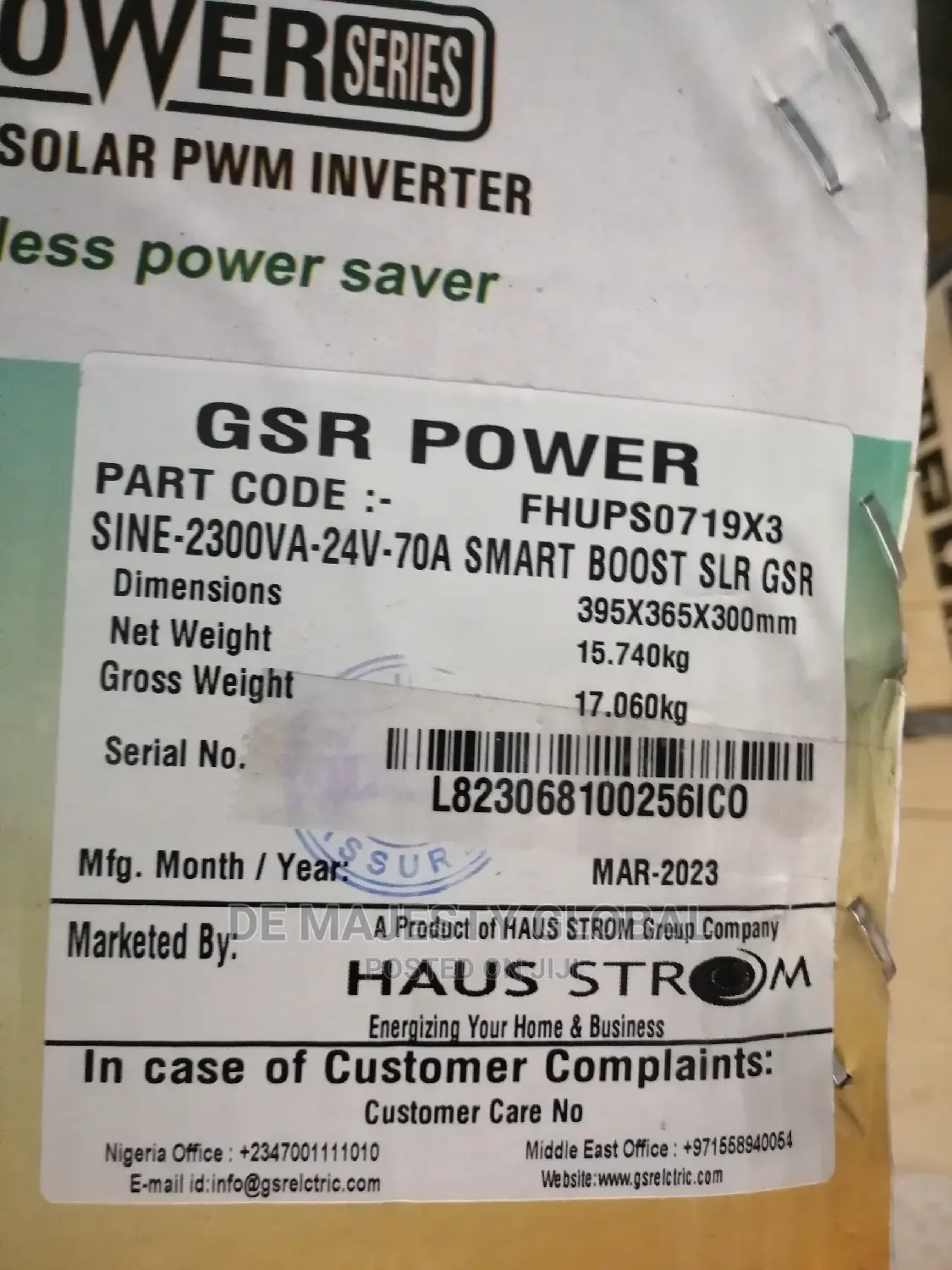 2.3kav Hybrid Inverter With 70a PWM Charge Controller