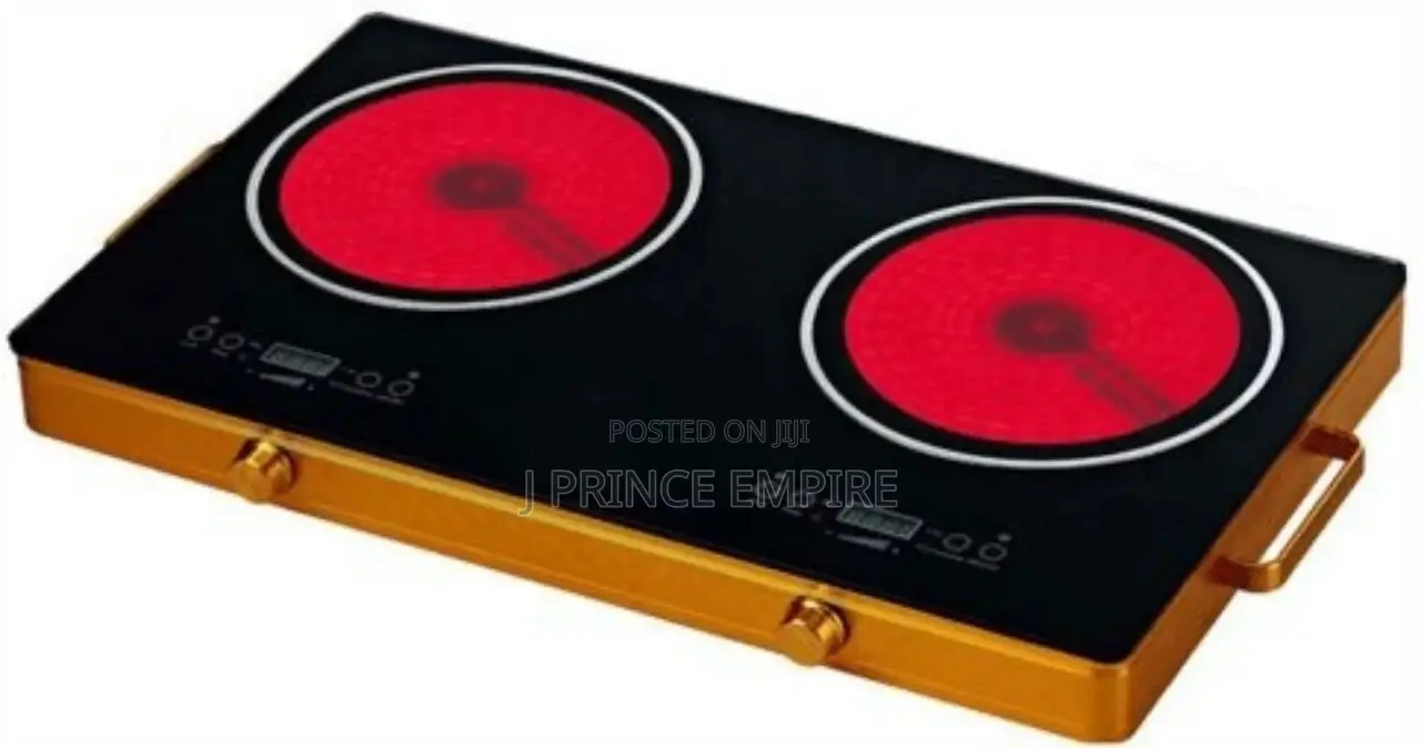 Double Burner Infrared Table Top Glass Cooker