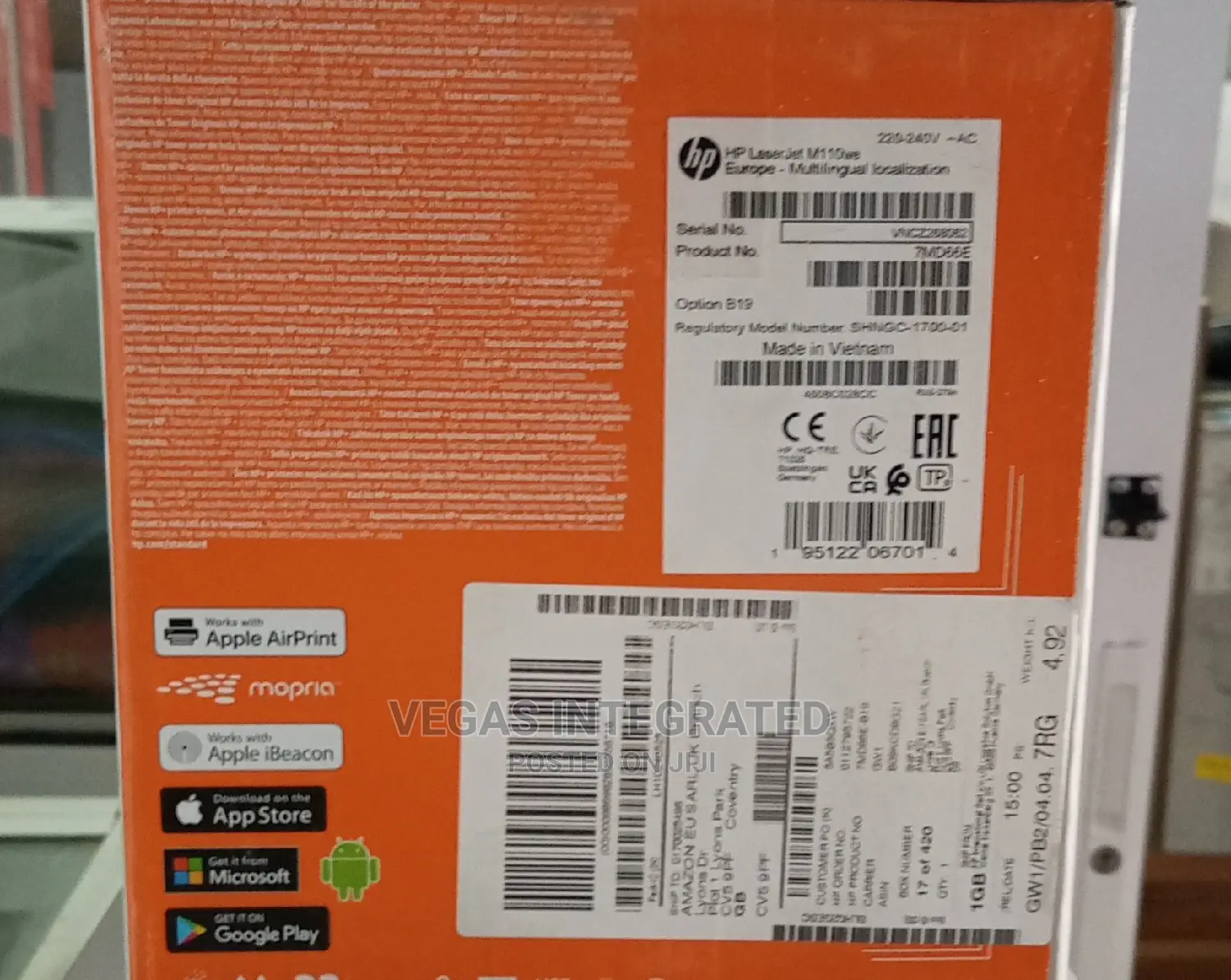 HP Laserjet M110we Airprint Black and White Wireless Printer