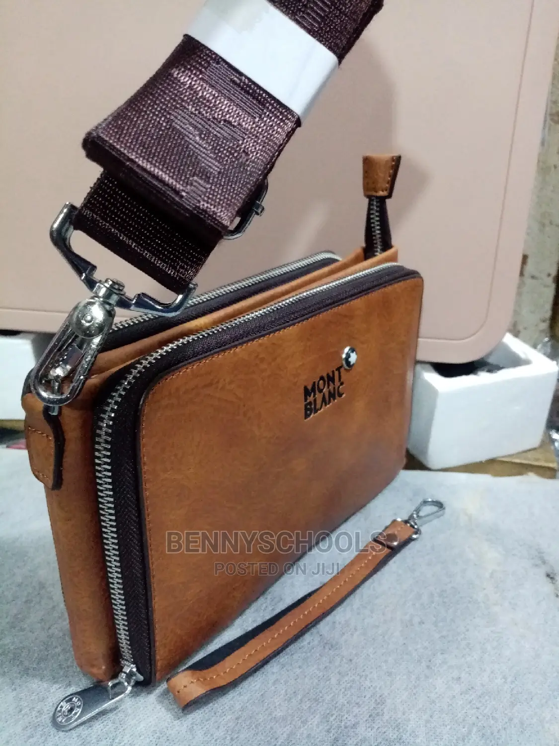 Mont Blanc Brown Men's Leather Purse