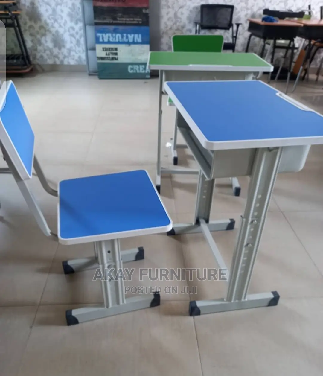 Blue School Chair and Table