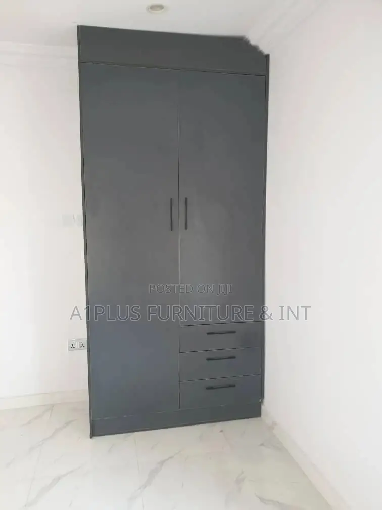 Dark Grey HDF Matt Full Height Wardrobe( H2580 X W1200)