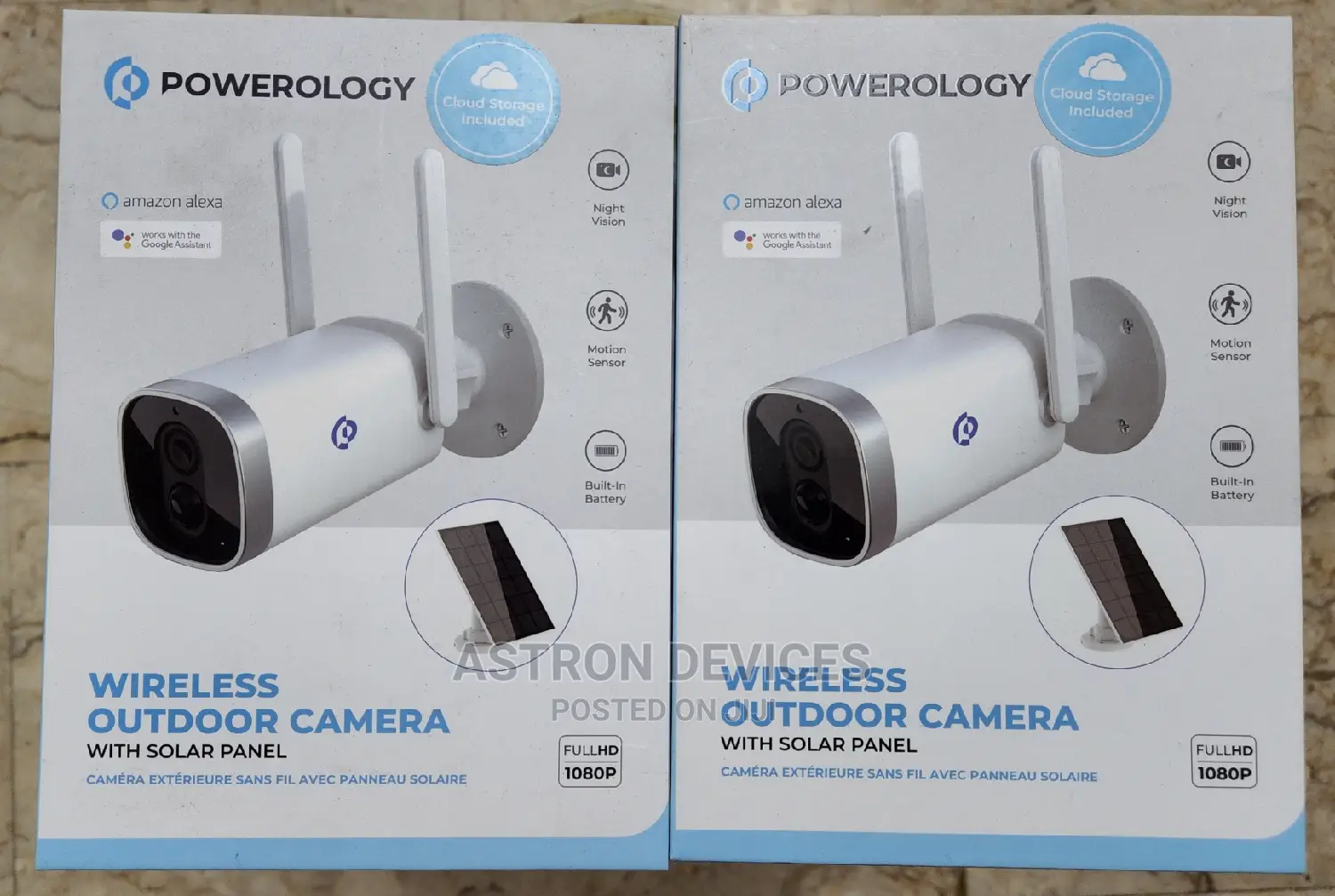 Powerology Wireless Outdoor Camera With Solar Panel