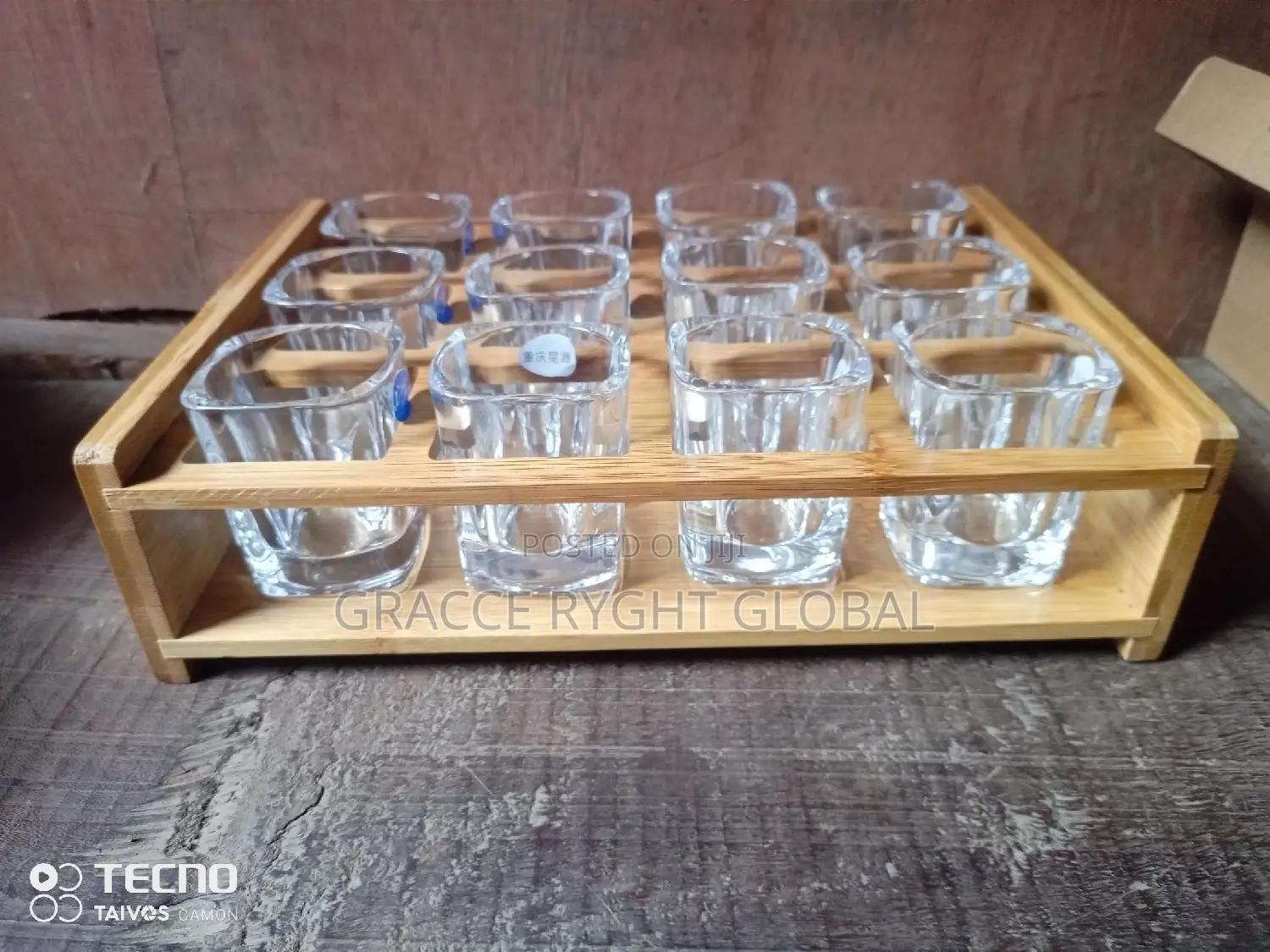 Square Shape Tequila Shots Glasses and Holder