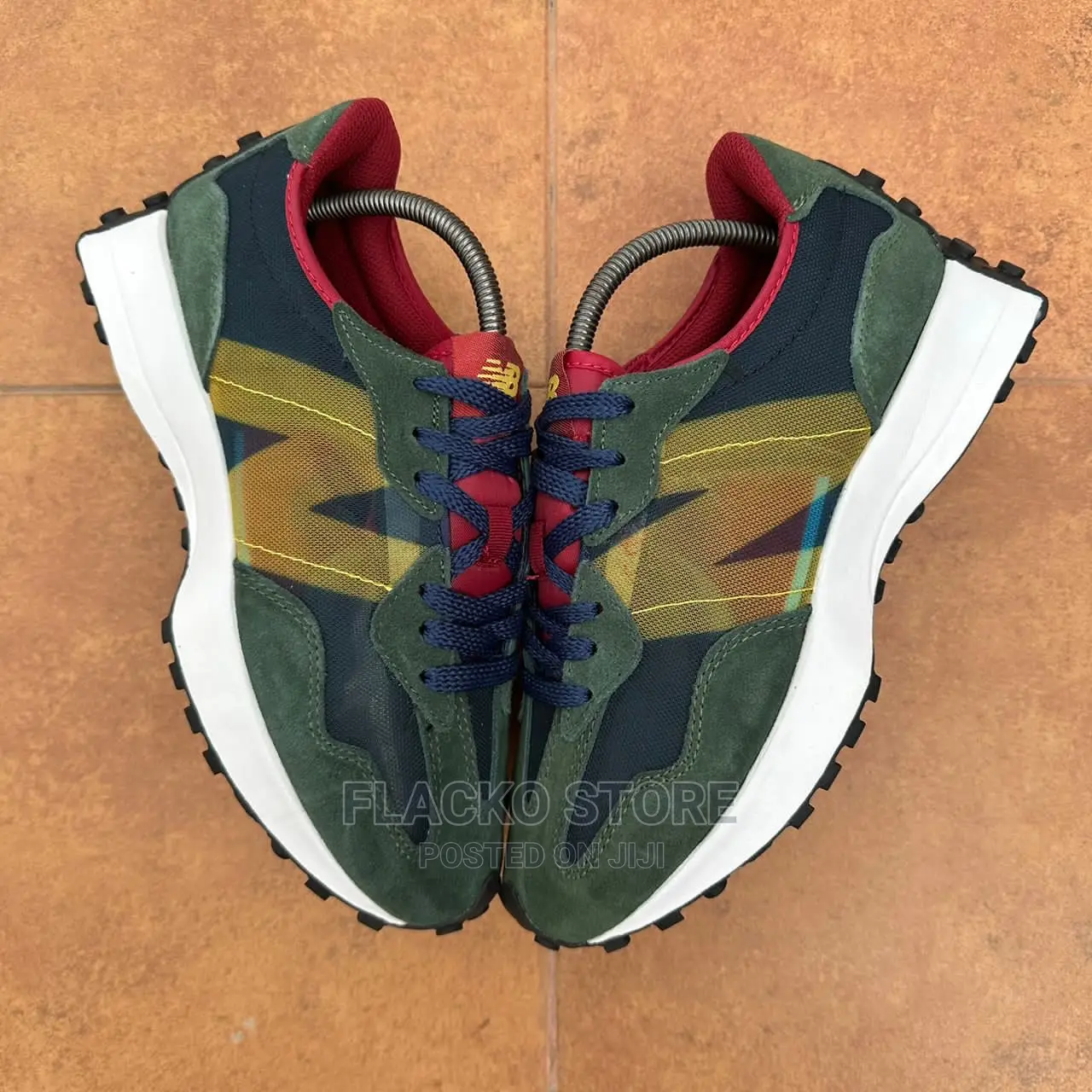 Original New Balance 327 Navy Olive Yellow Sneakers
