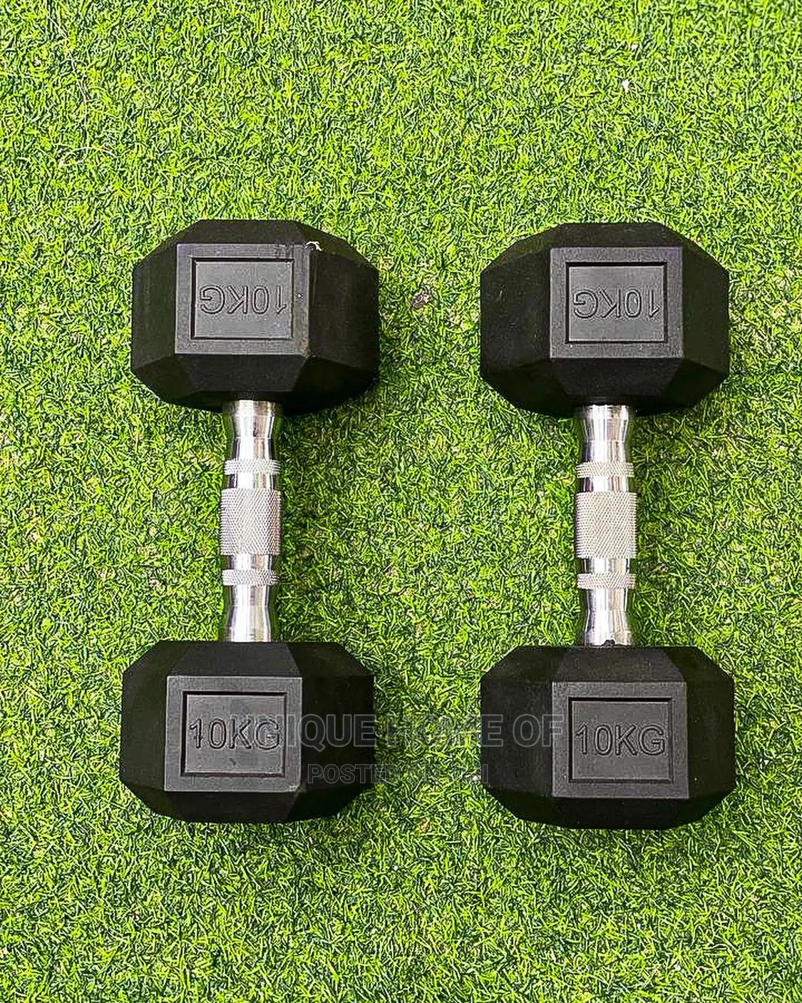 10kg Pairs Hexagon Rubber Dumbbells