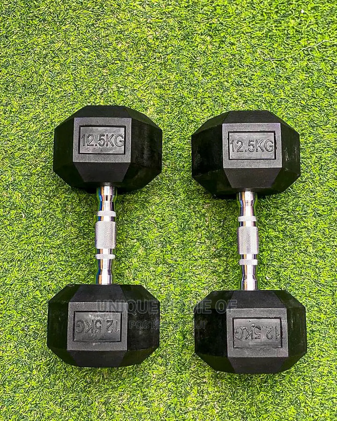 12.5kg Pairs Hexagon Rubber Dumbbells