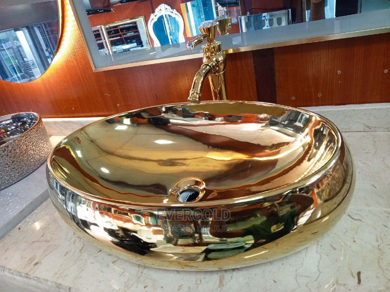 Golden Countertop Wash Hands Basin Available