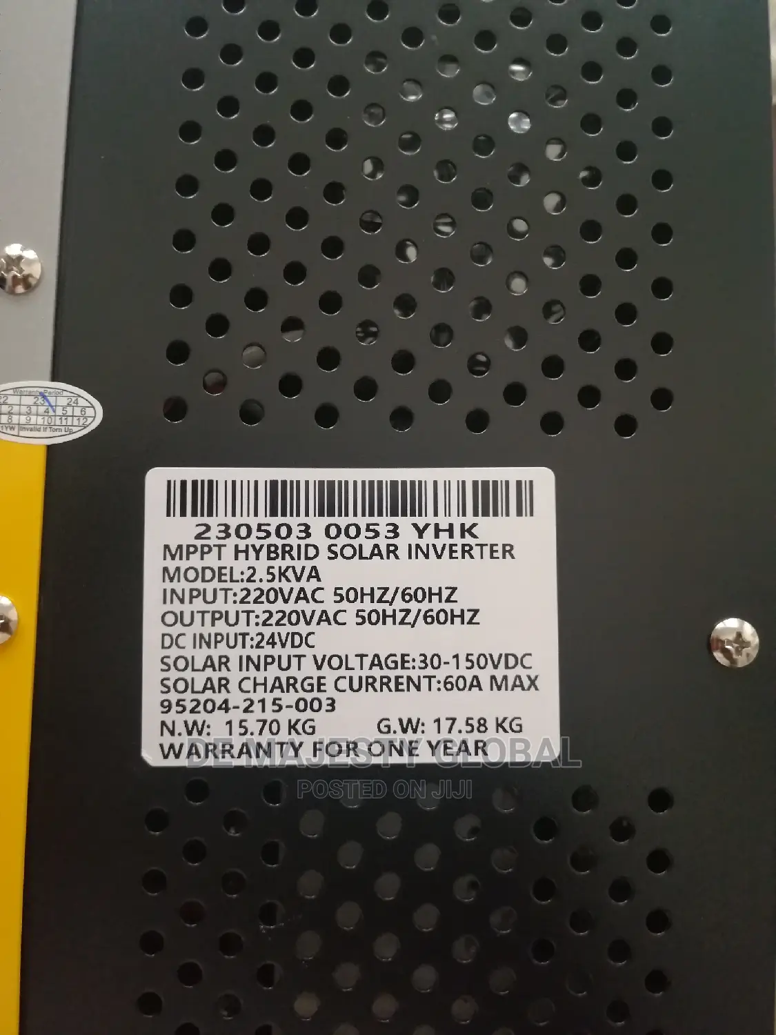 2.5kva 24v Yohako Hybrid Inverter With 60a MPPT CNTRL
