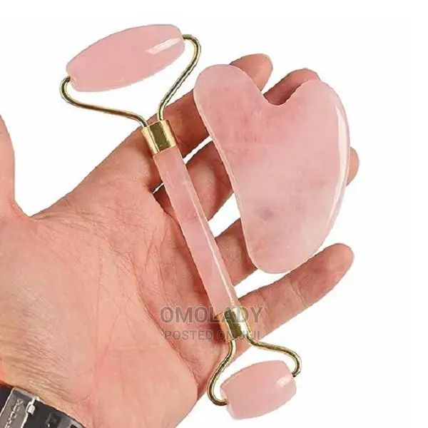 Jade Roller and Gua Sha Set Face Massage Roller Pink