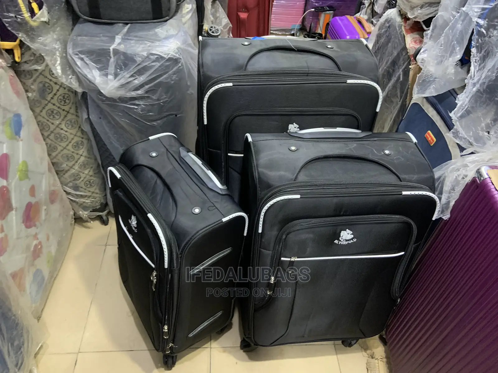 Set of Quality Light Weight Silver Polo Traveling Luggage