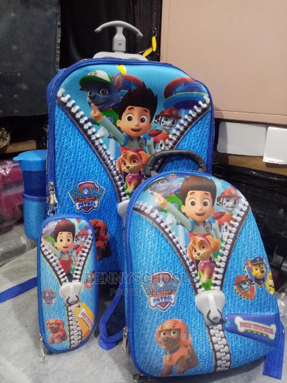 Set of 4 in 1 Paw 16 Inch Kids Children's Trolley School Bag