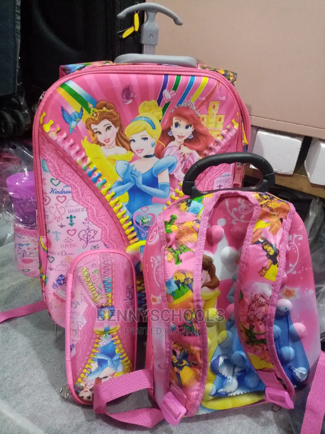 Set of 4 in 1 16 Inch Princess Children's Trolley School Bag