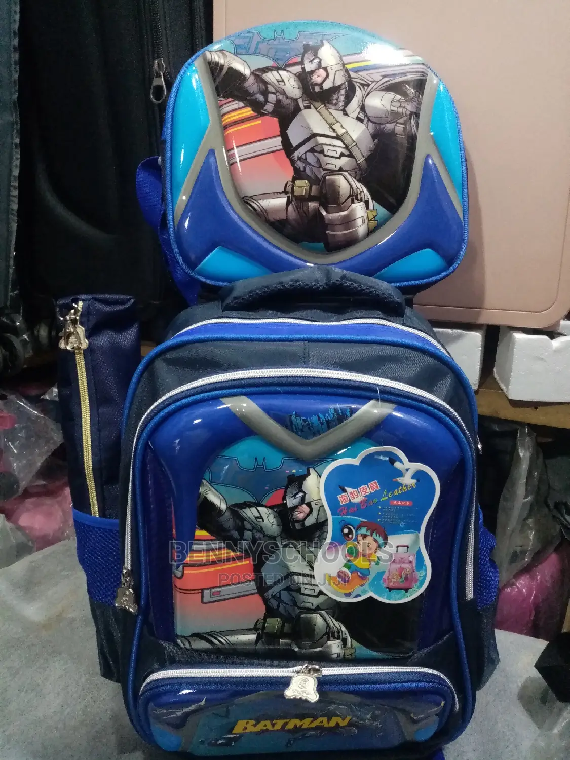 Set of 3 16 Inch Batman Kids Children's Trolley School Bag