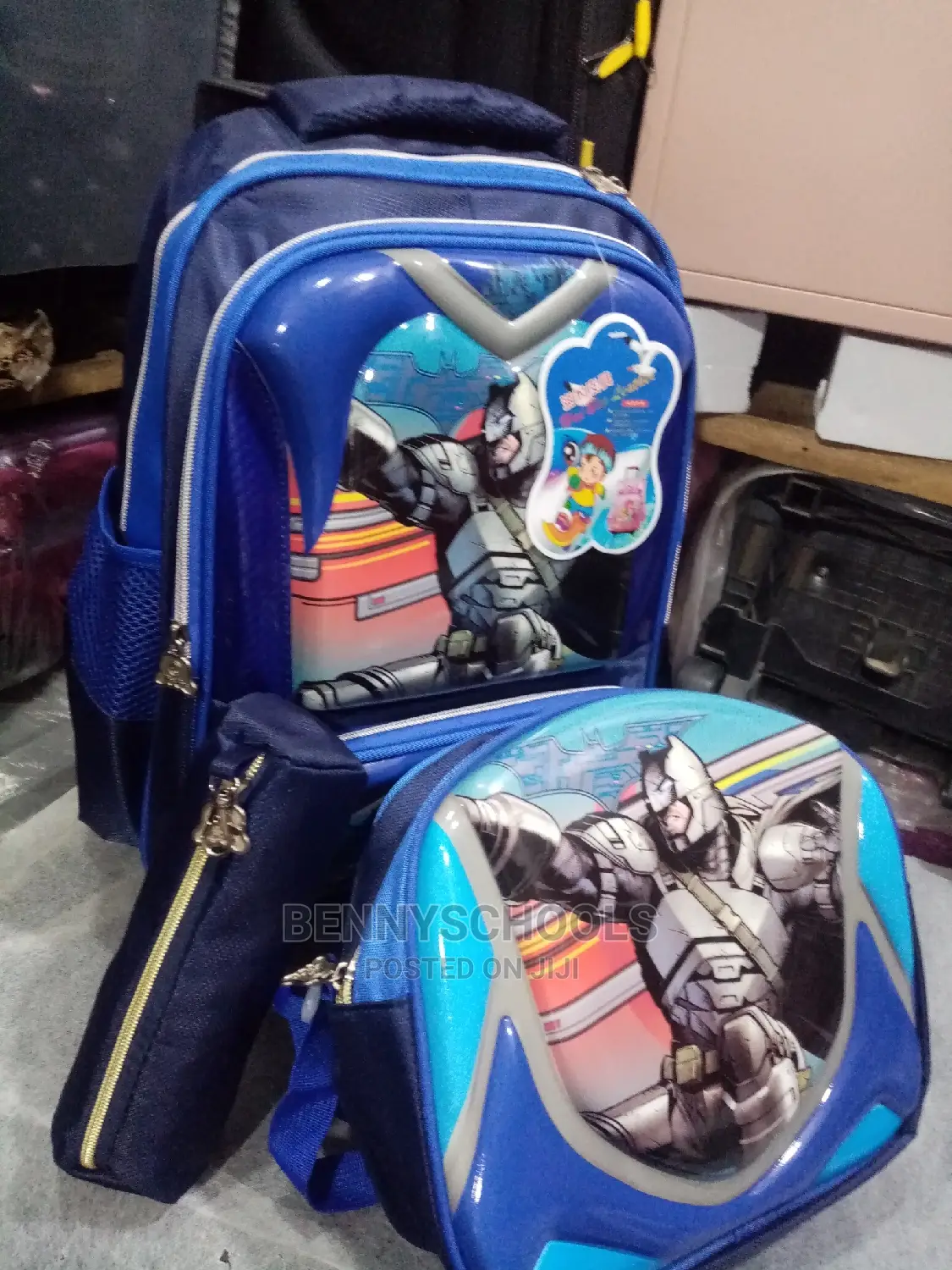 Set of 3 in 1 Batman Kids Children's Boys Trolley School Bag
