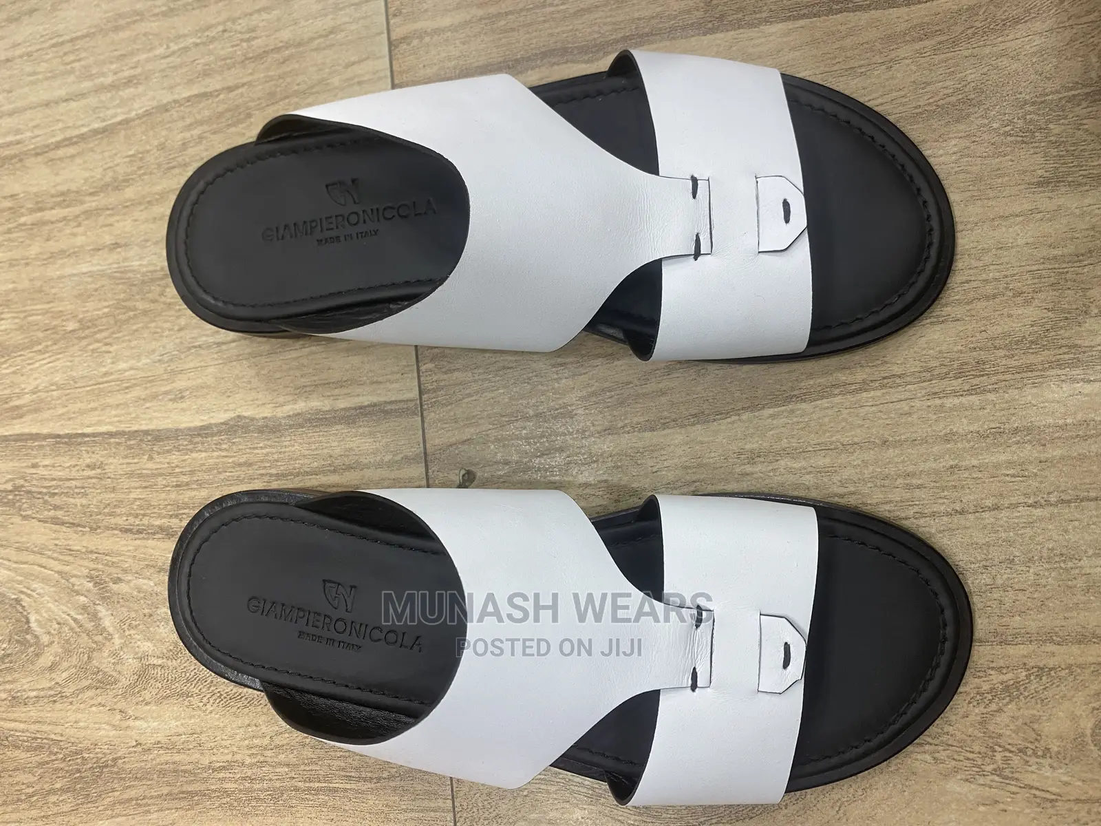 Italian Giamperionicola Leather Slipers