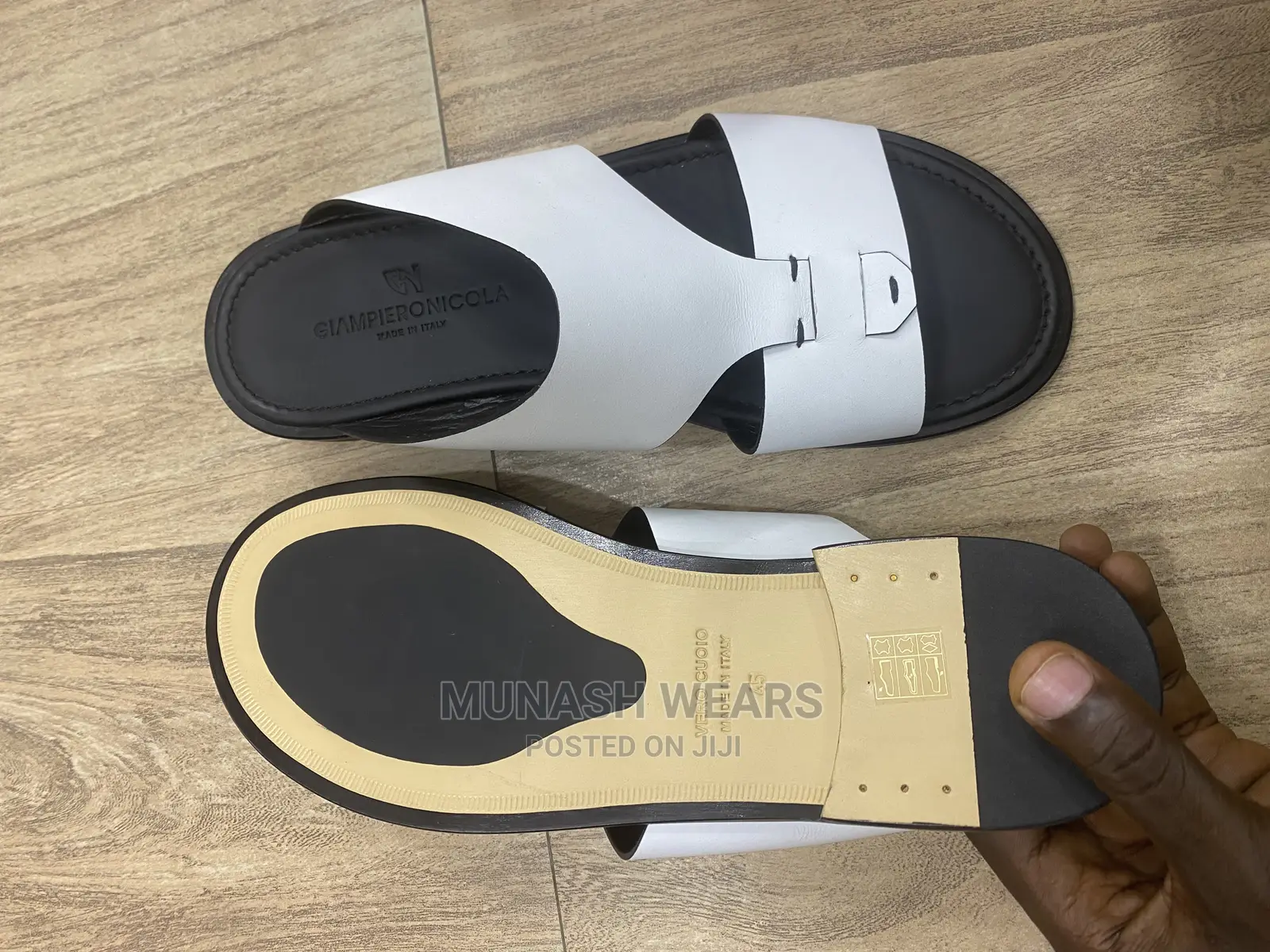 Italian Giamperionicola Leather Slipers