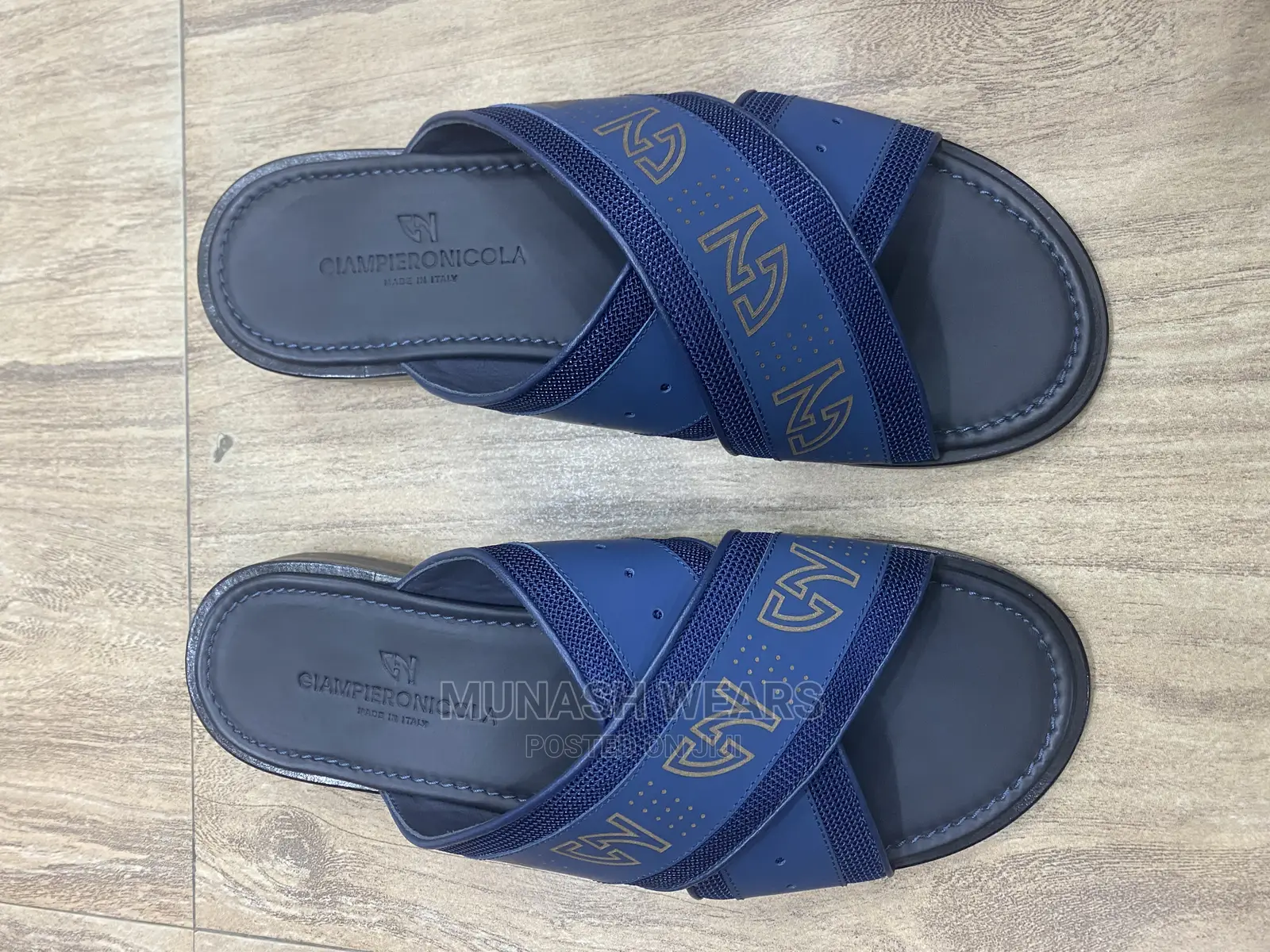 Italian Giamperionicola Leather Slipers