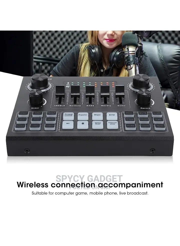 Bluetooth Sound Card Stereo Audio Mixer Voice Changer