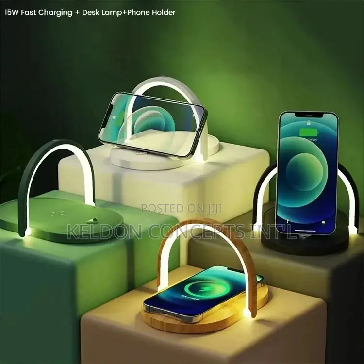 Wireless Charger and Led Lamp and Phone Stand Moq: 100pcs