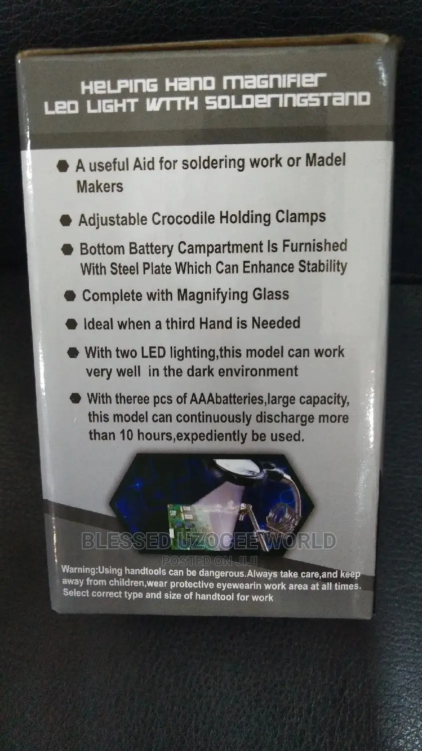 Portab Helping Hand Led Light Maginfier+Solderingstand Glass