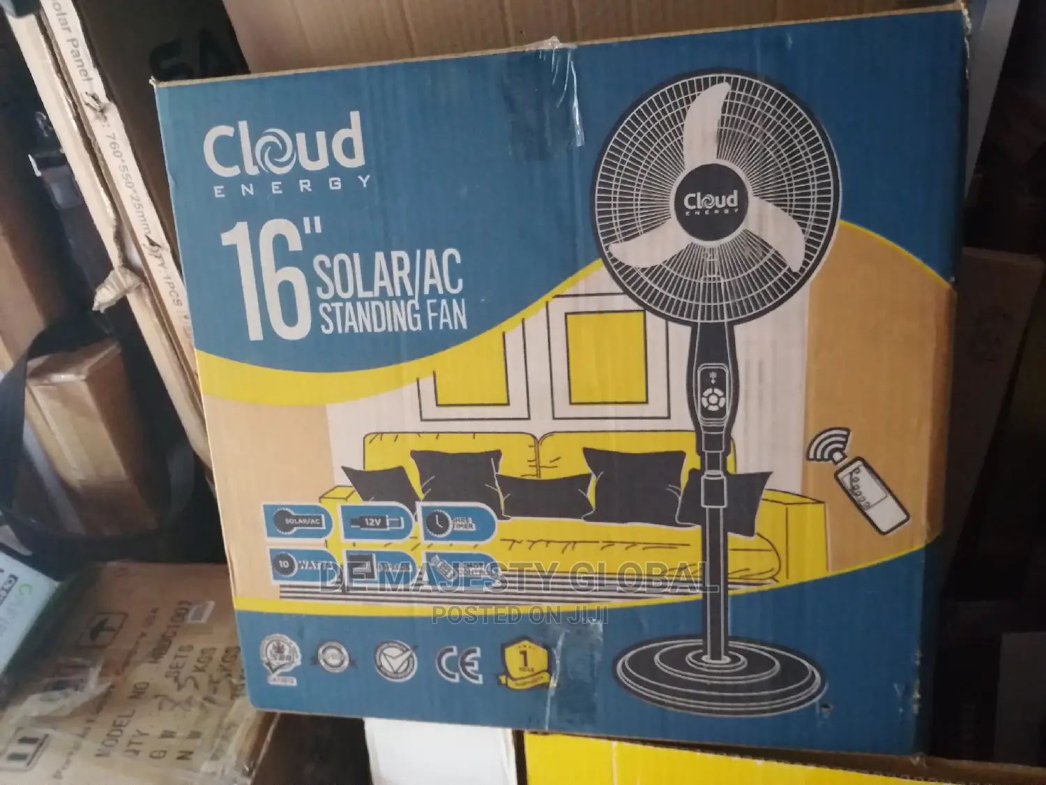 Solar Fan Cloud 16inches Ac/Dc