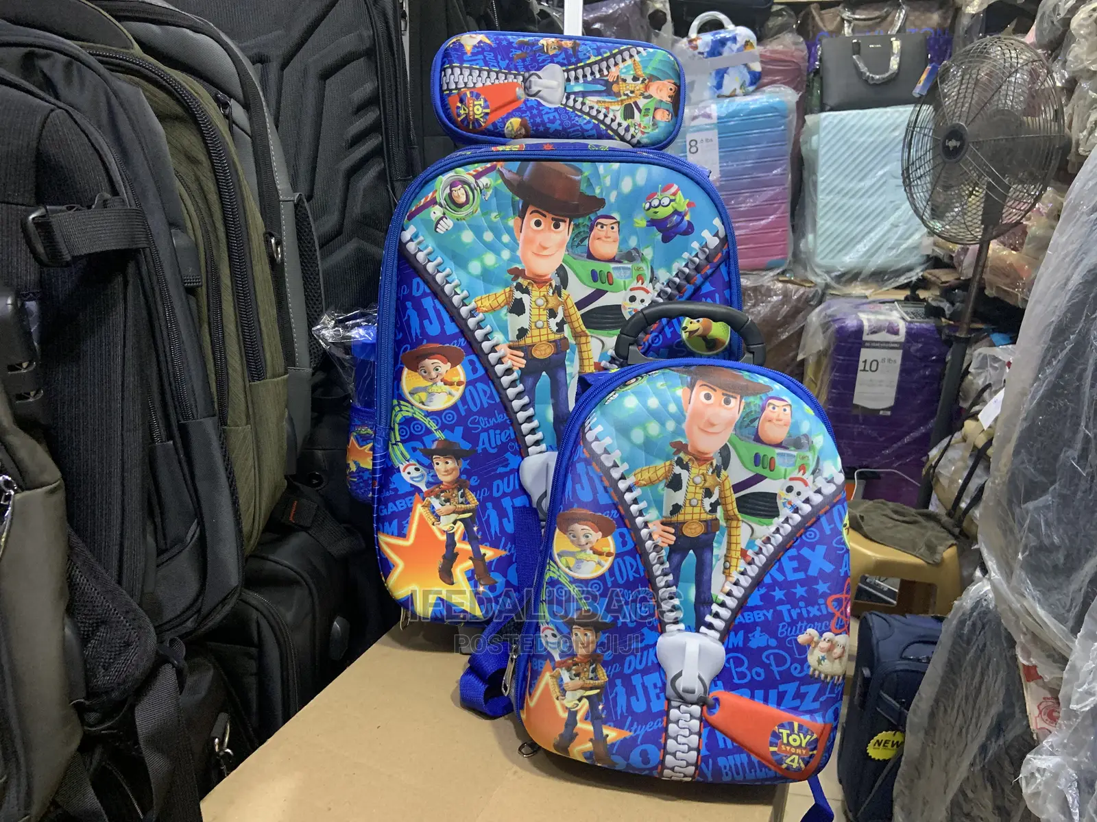 4n1 Cartoon Character Kids Trolley Backpack With Wheels