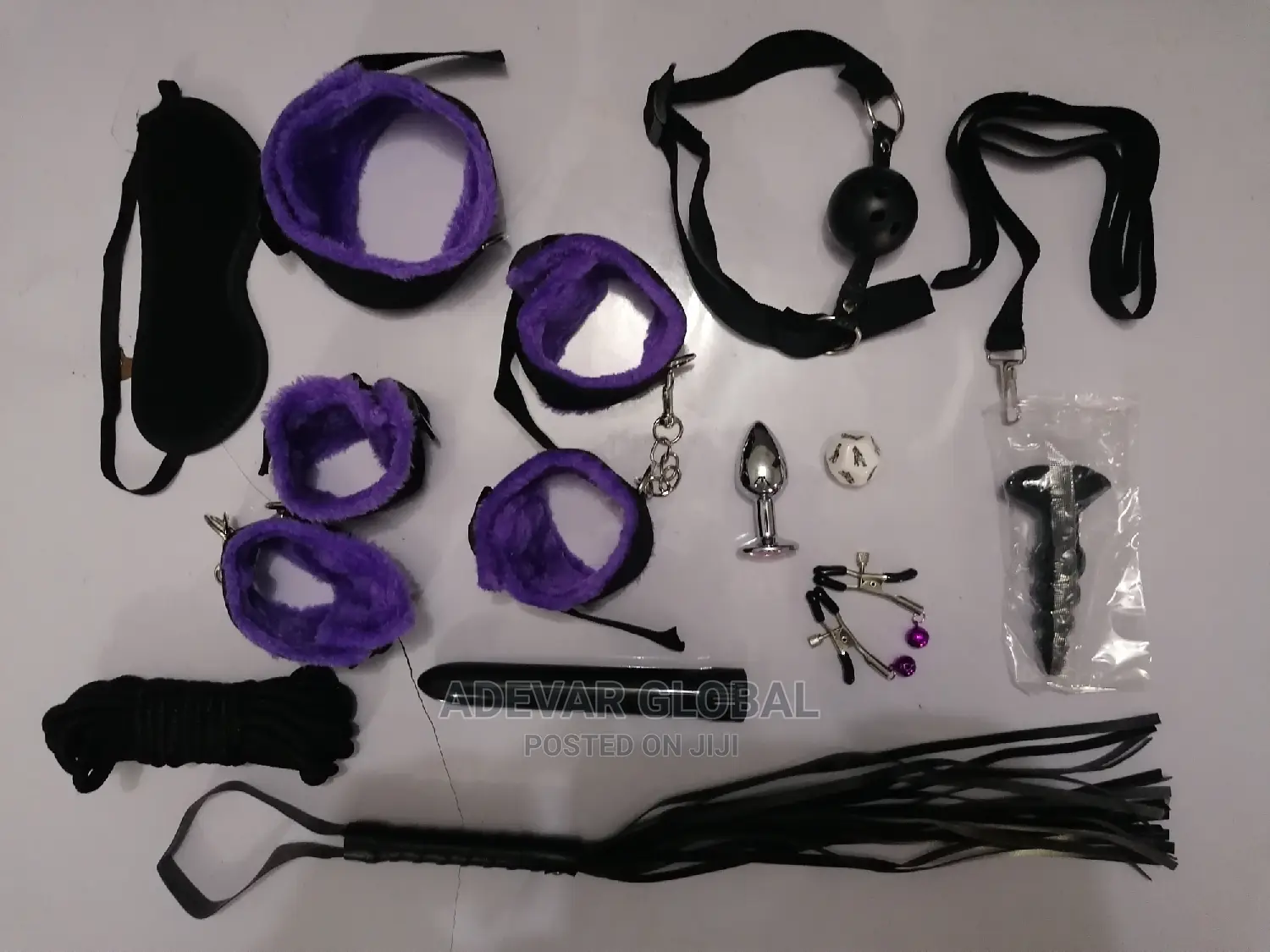 13 PCS BDSM Kit Sets for Women + Vibrator, Dice, Gag, Butt