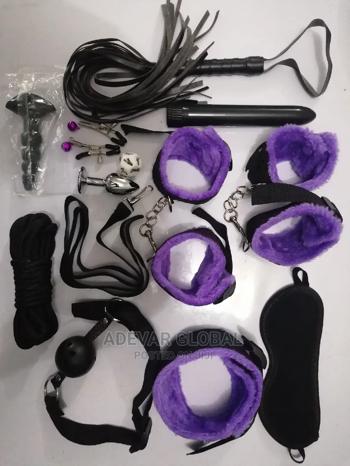 13 PCS BDSM Kit Sets for Women + Vibrator, Dice, Gag, Butt