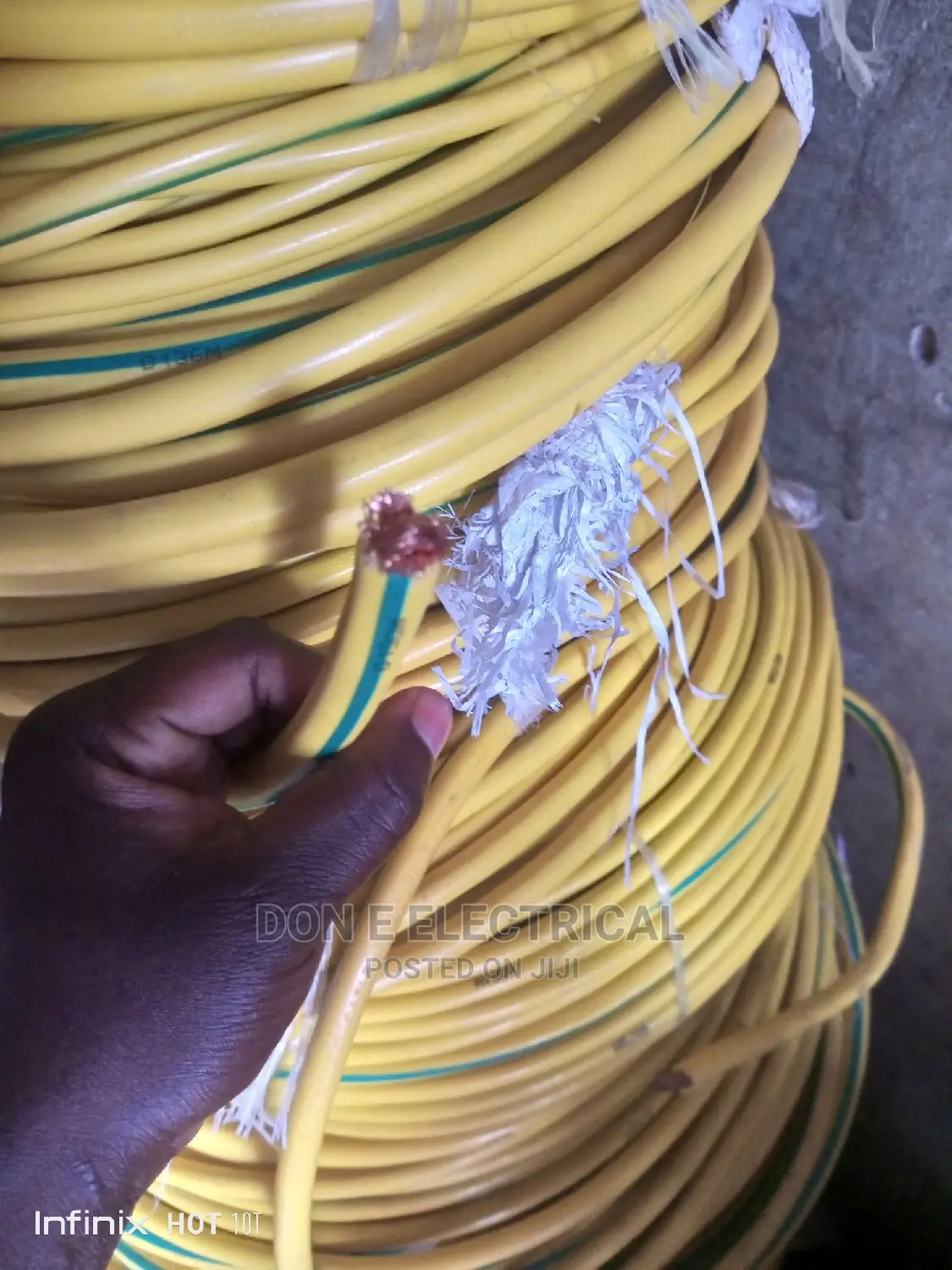 50mm Single Earth Cable Flex Green Nd Yellow