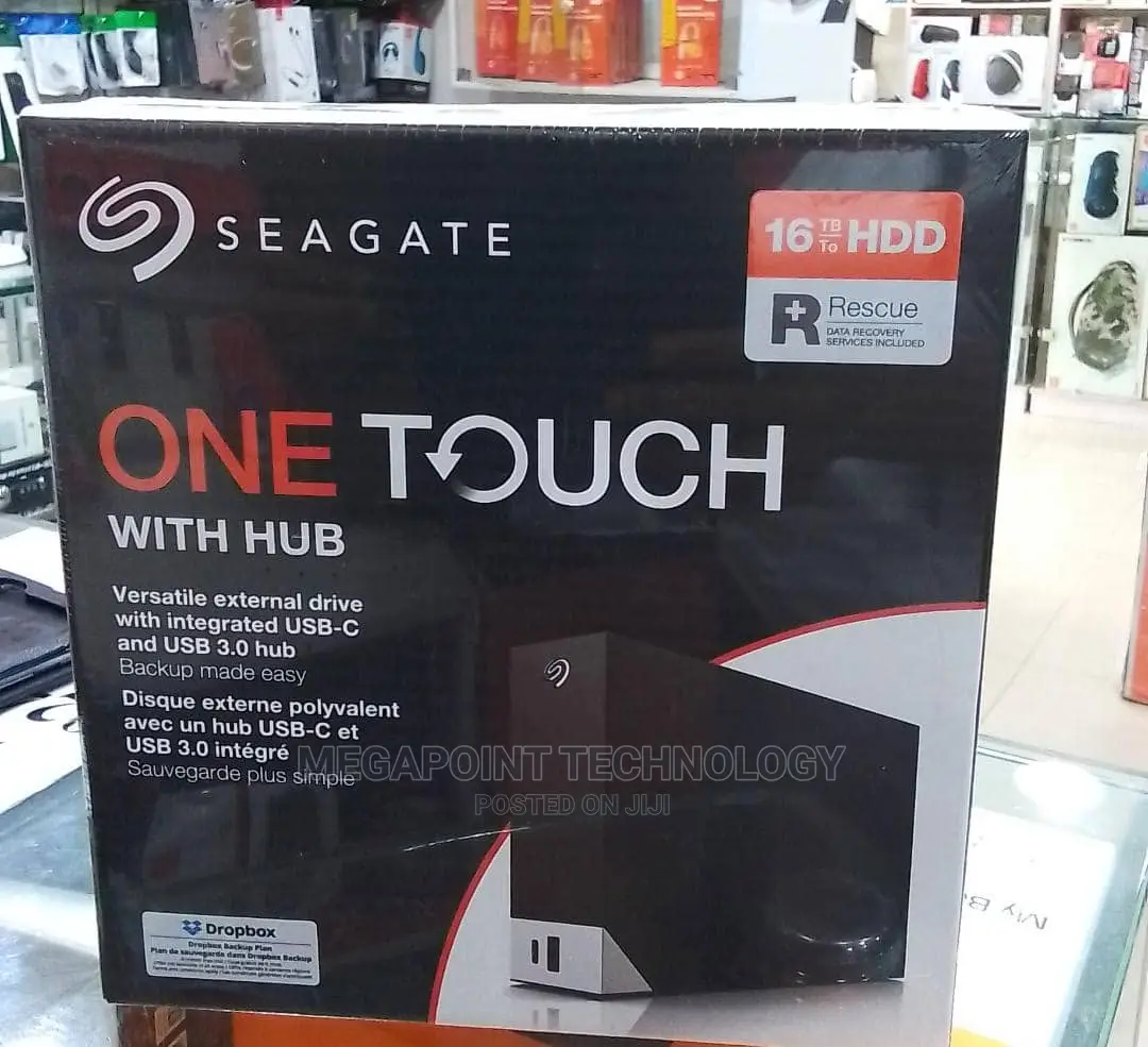 Seagate 16tb One Touch With USB Hub External Hard Drive
