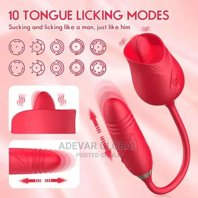 Usb Two-in-One Clitoral Stimulator Toy Rose Vibrator