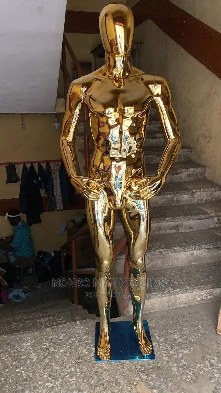 Male Gold Chrome Full Male Faceless Mannequin