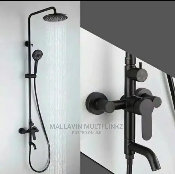 Matte Black Round Bathroom Shower Faucets