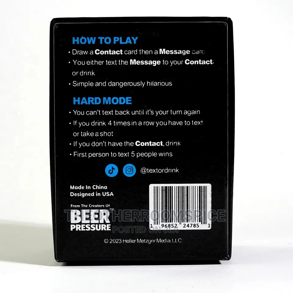 Text or Drink Adult Party Drinking Card Game