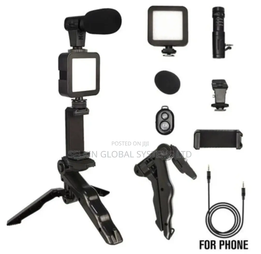 Video Making Kit With Tripod Stand Phone Holder + Mic Led