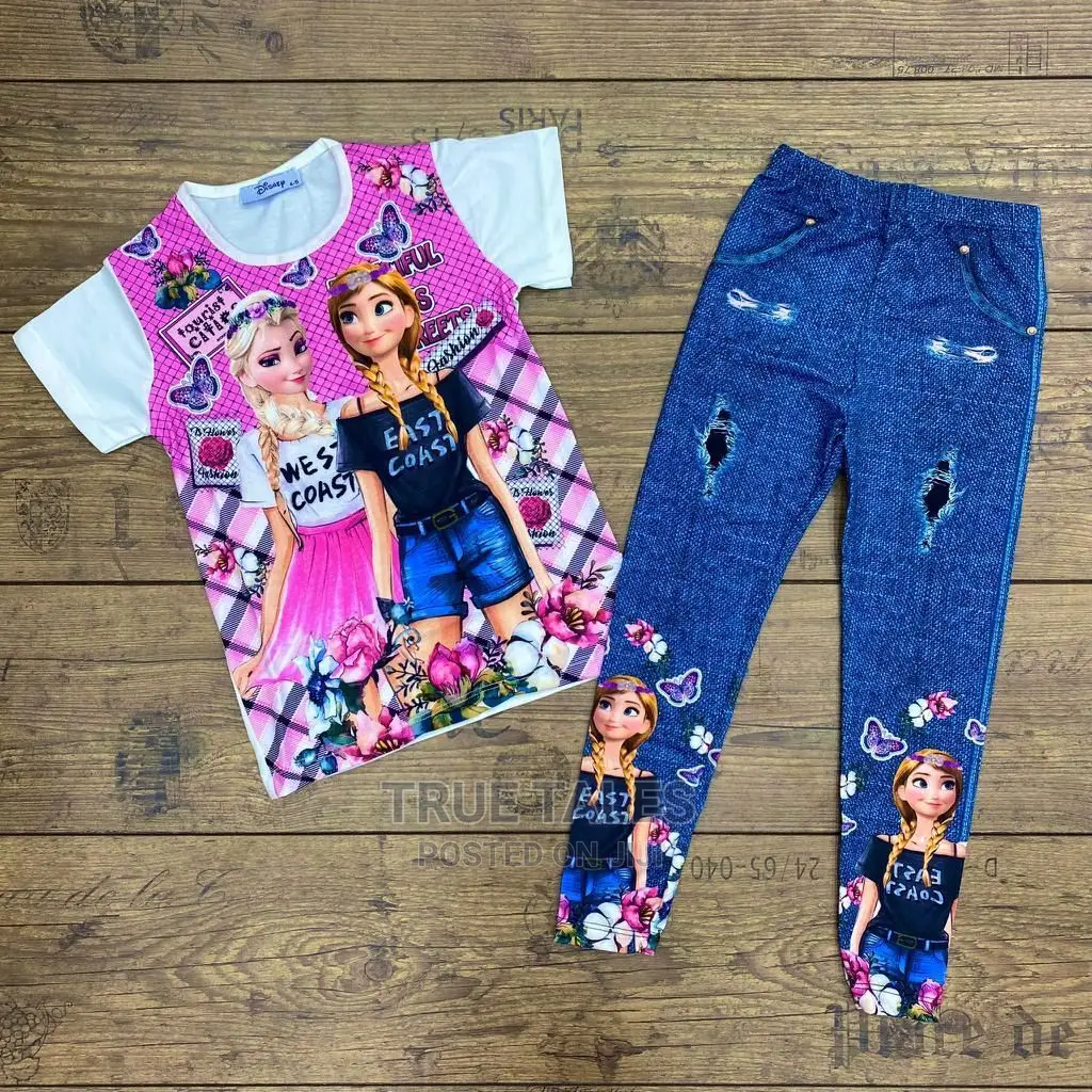 Turkey Frozen Short Sleeved Top And Jeggings Trousers Set