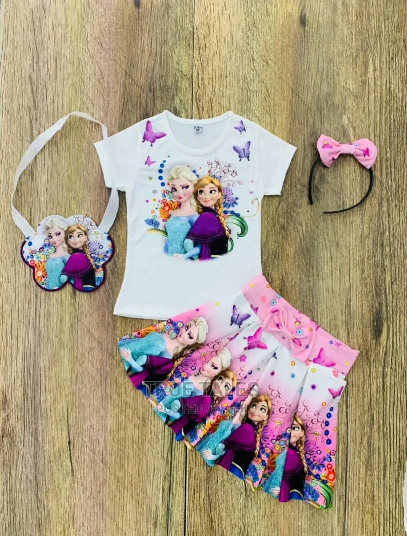 Turkey Frozen Top+Skirt With Hairband And Bag 4in1 Set