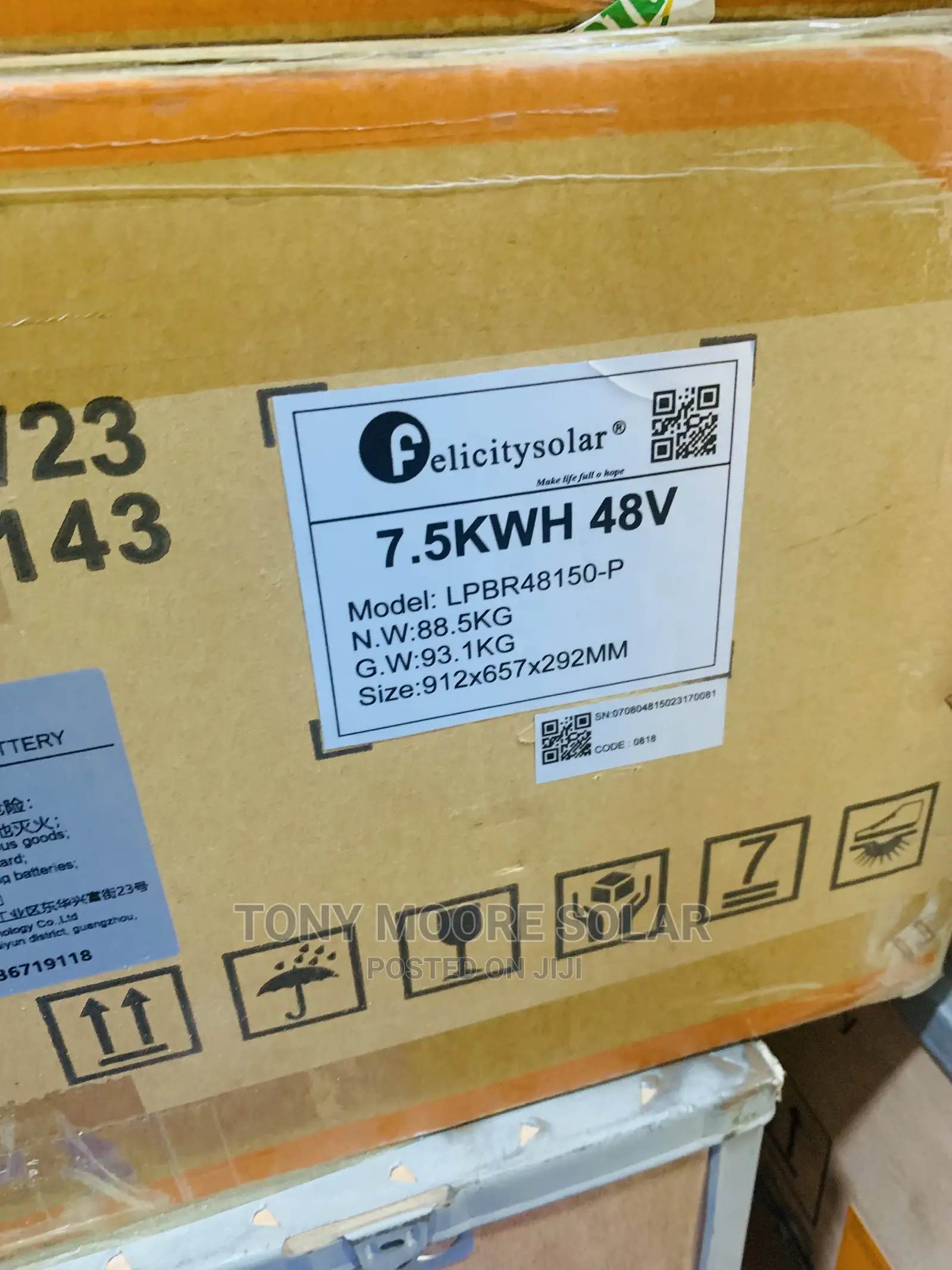 New Model Felicity 7.5kwh 48v Lithium Battery