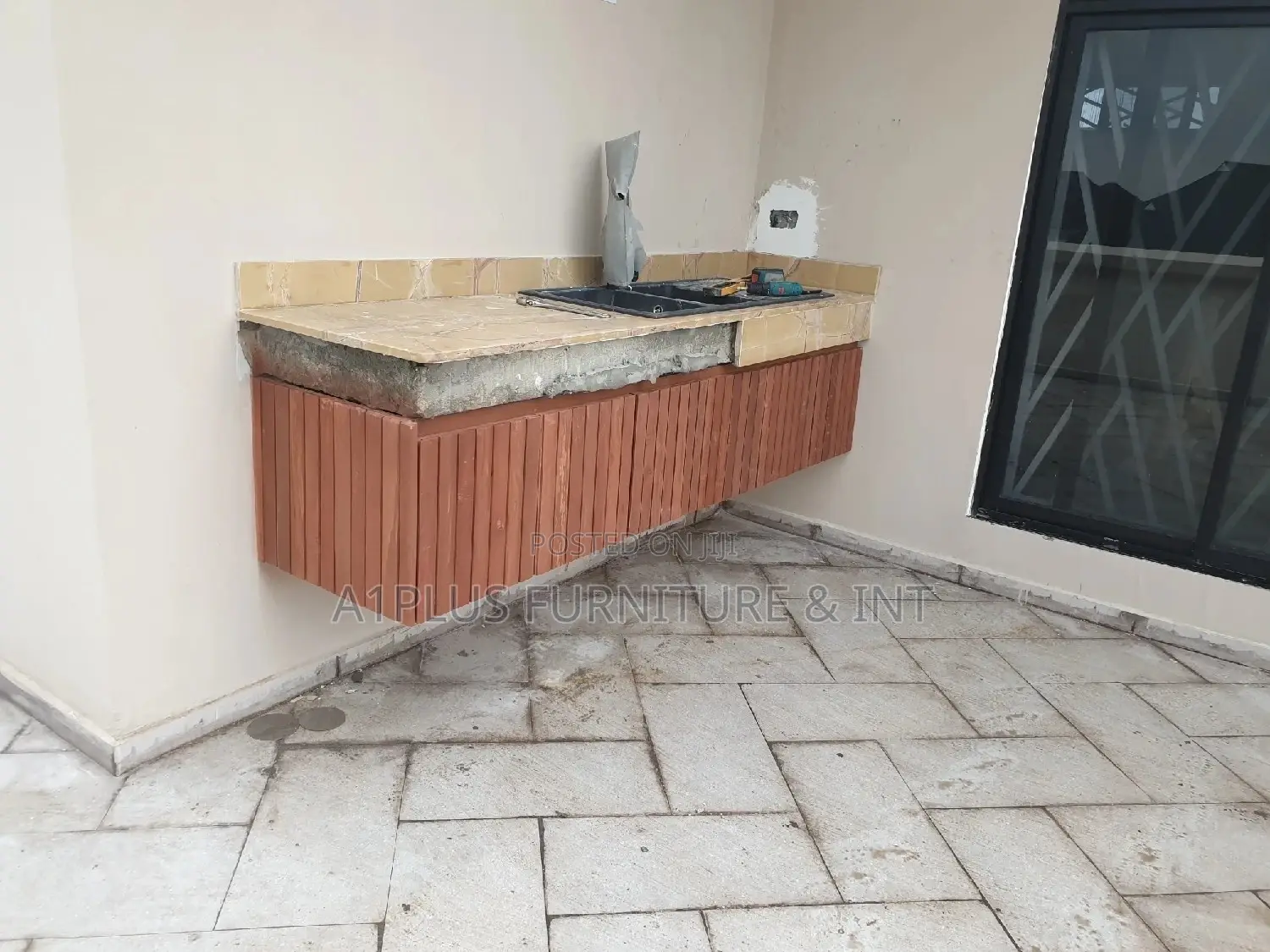 Outdoor Sink Vanity Cabinet in Hard Wood Finish
