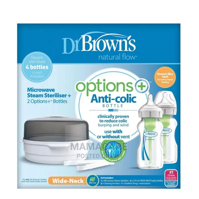 Dr. Brown's Microwave Steriliser Options+ Bottles 270ml 2p