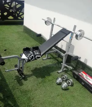 Weight Bench and 50kg Dumbbell and Barbells Rod
